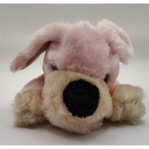 FAO Schwarz Small Pink Dog Plush 7"
